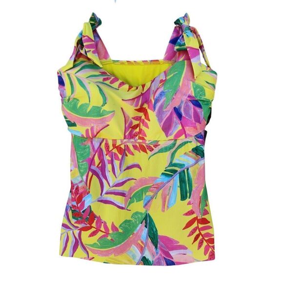 BECCA Costa Bella Tankini Tropical Swim Top Colorful Womens Plus Size 1X (16-18) - Picture 4 of 7
